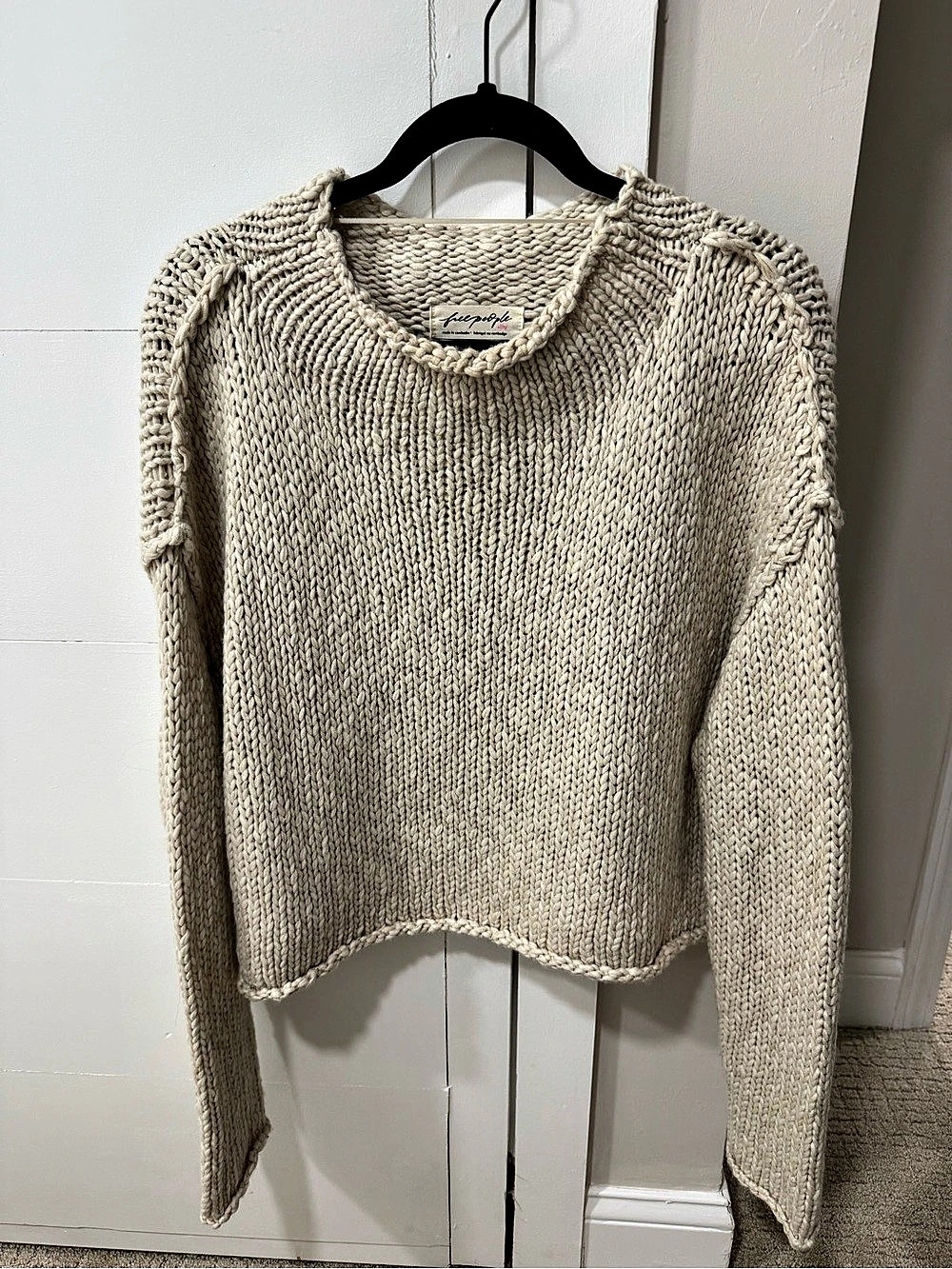 Free People Opal Roll Neck Crop Sweater Size XL, like new